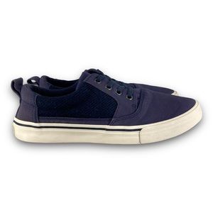 Toms Valdez Casual Sneakers 10009153 Shoes Canvas Corduroy Navy Blue Men 9.5